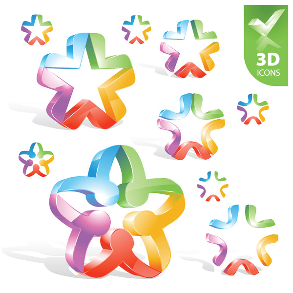 free vector User roles and pentacle 3d vector